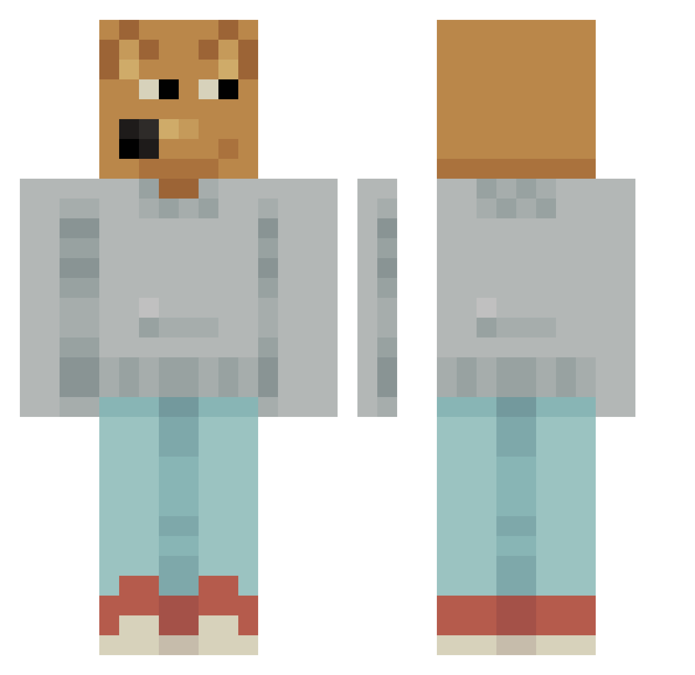 Totteboi5 Minecraft skin, front and back view