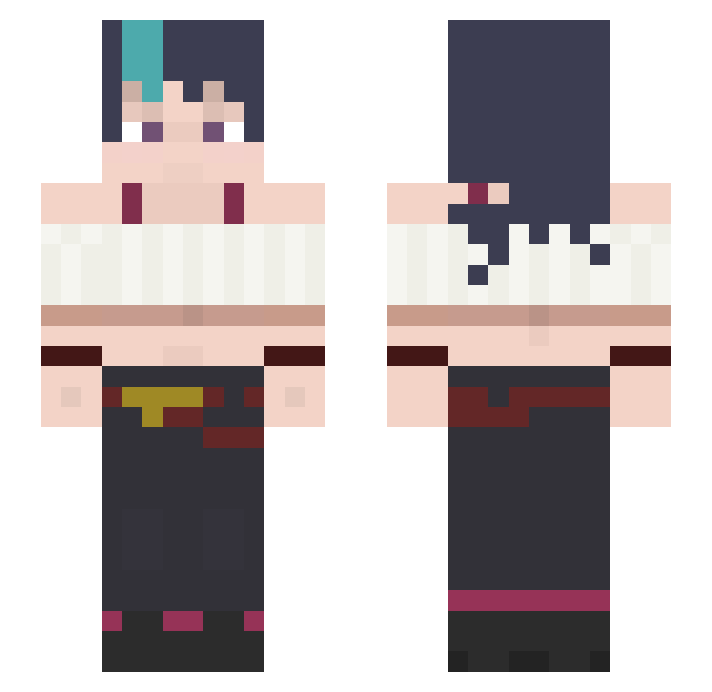 PreubensGloria Minecraft skin, front and back view
