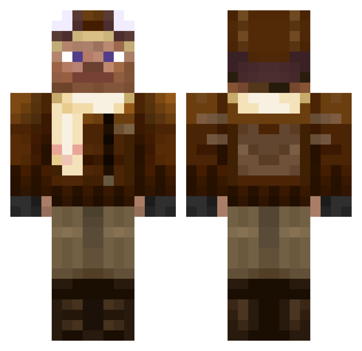 _Jairus Minecraft skin, front and back view