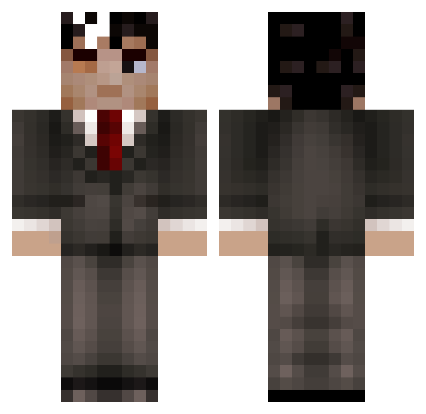 Gguiu Minecraft skin, front and back view