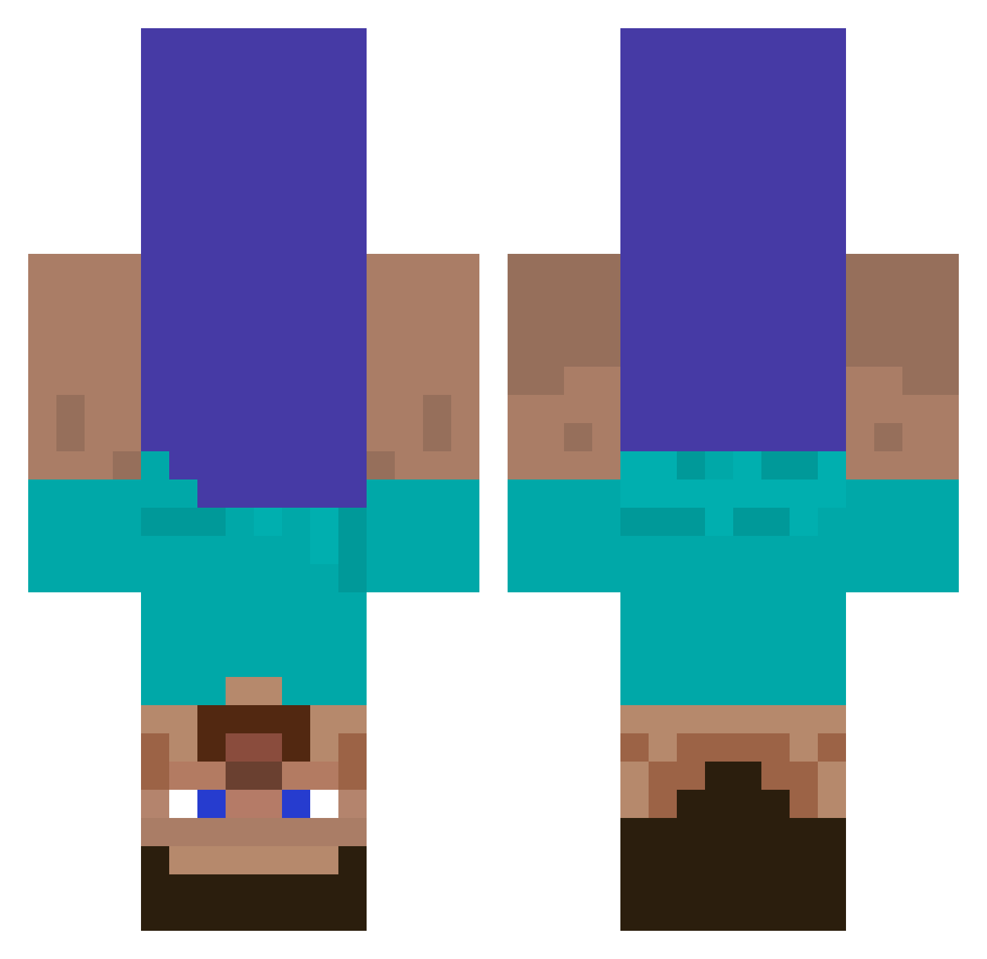 Addn Minecraft skin, front and back view