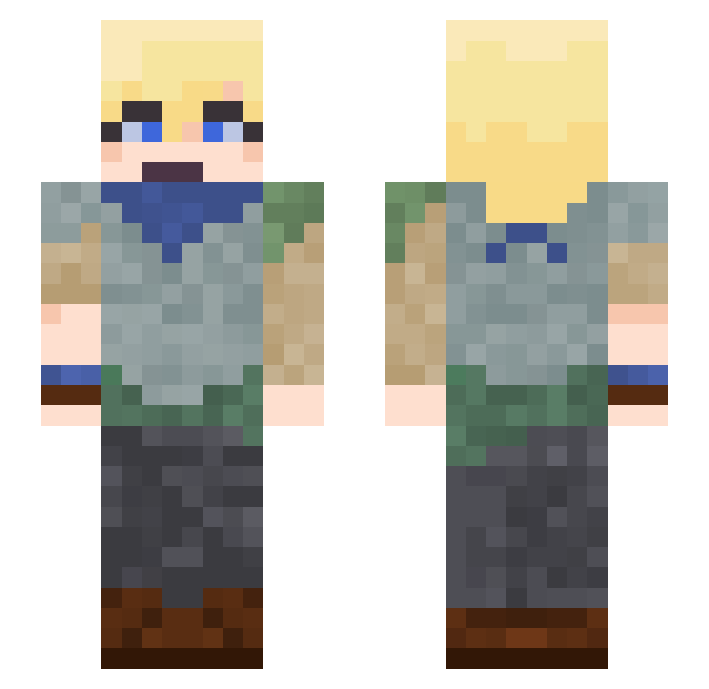_Erduu Minecraft skin, front and back view