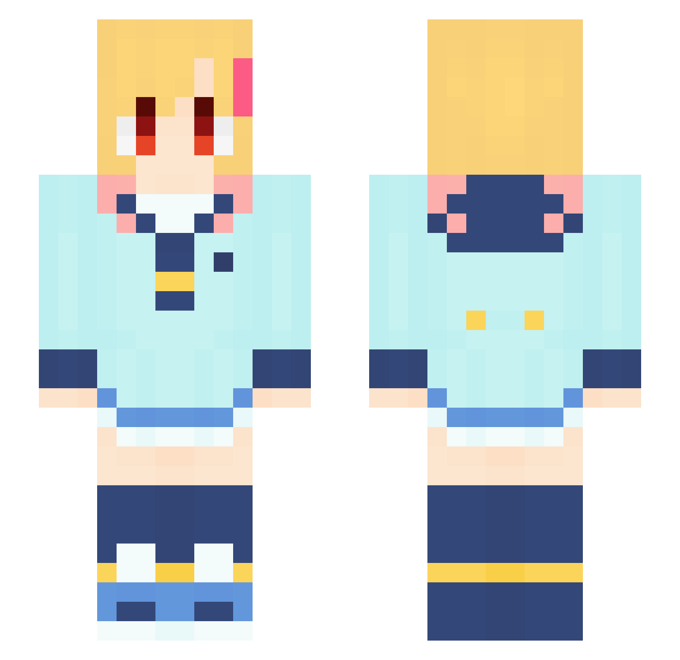 YumeS4 Minecraft skin, front and back view