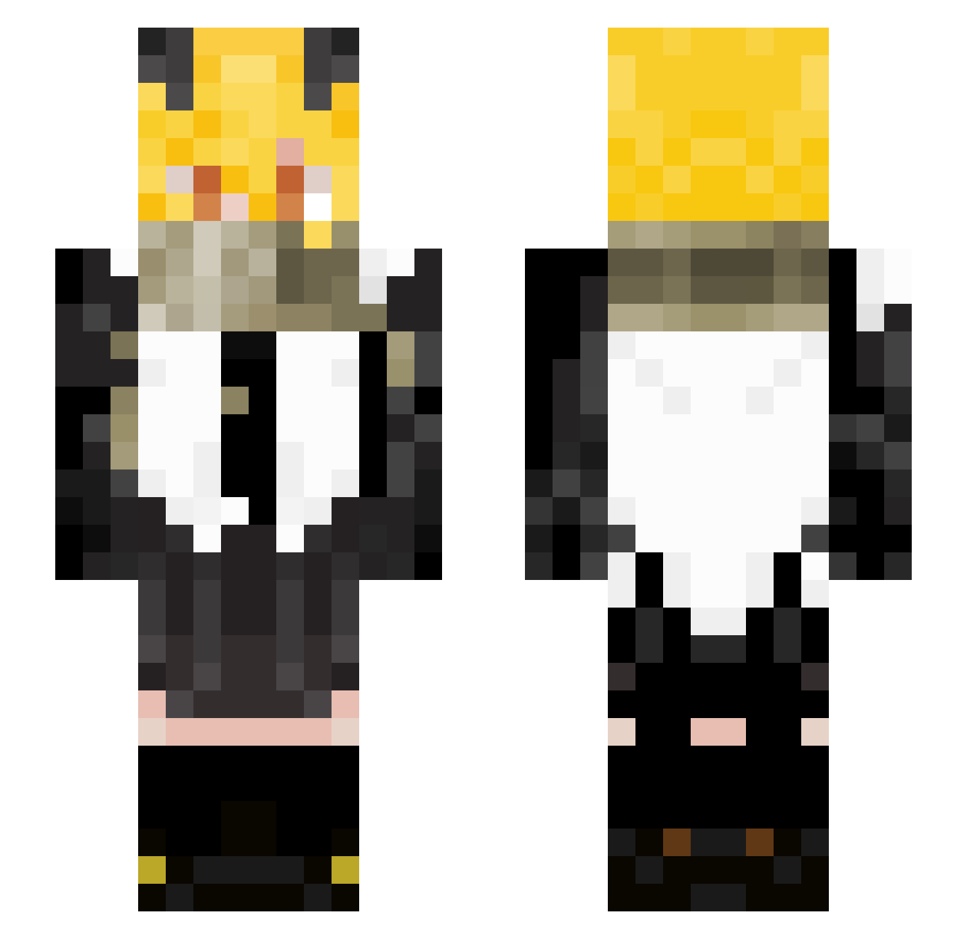 Inigo626 Minecraft skin, front and back view