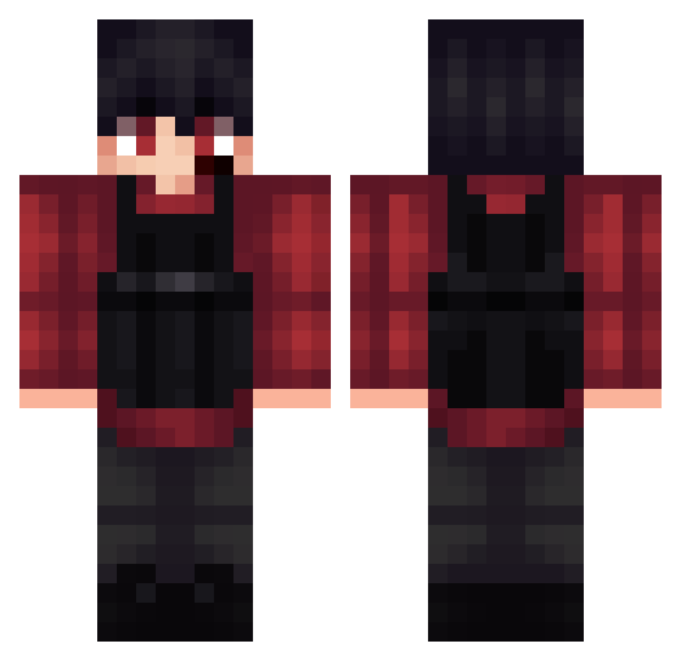 drkzyxkz Minecraft skin, front and back view