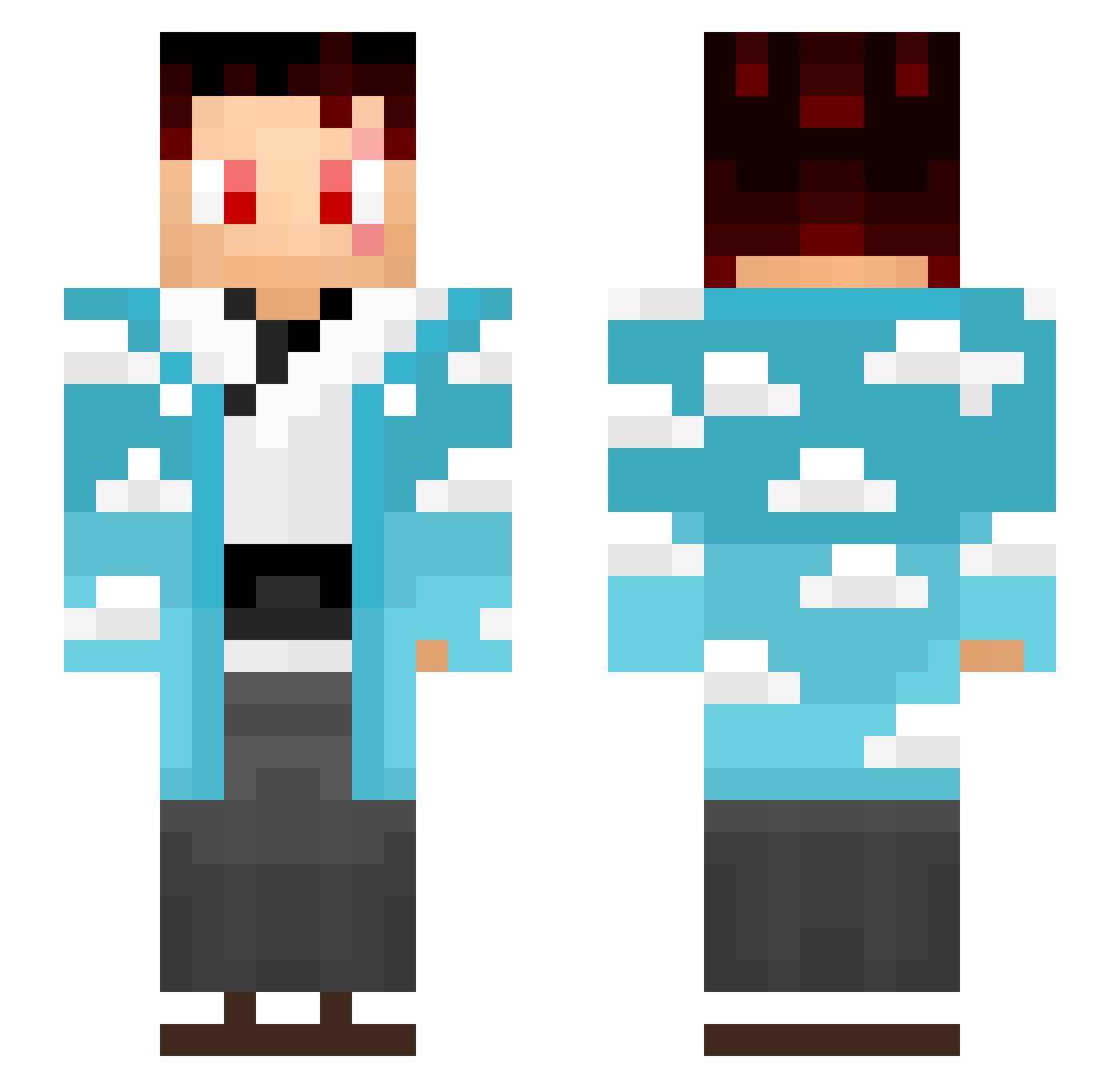 octa88 Minecraft skin, front and back view