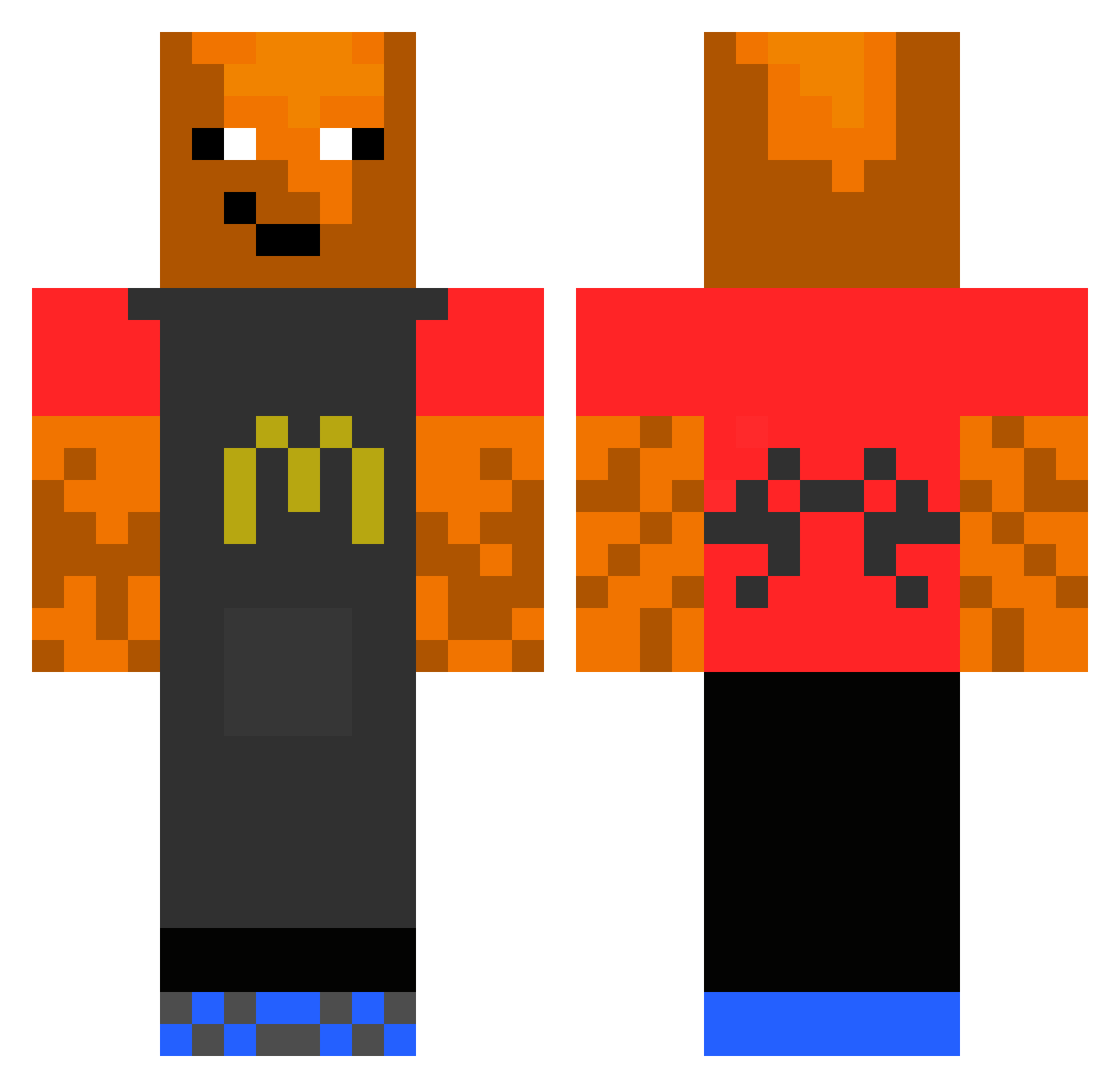 SebbyWebby13 Minecraft skin, front and back view