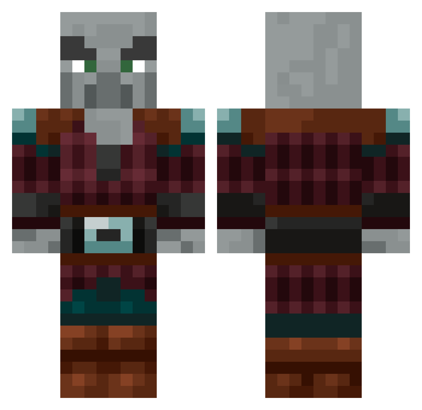 FORBIDDENKID Minecraft skin, front and back view