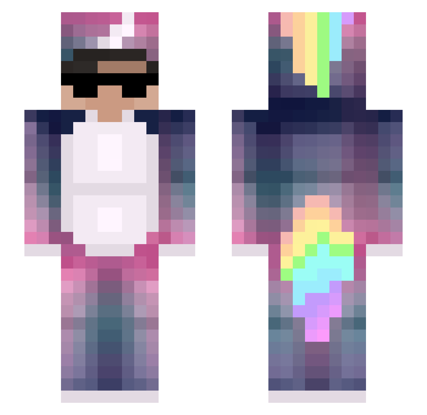 PrivacyPing Minecraft skin, front and back view