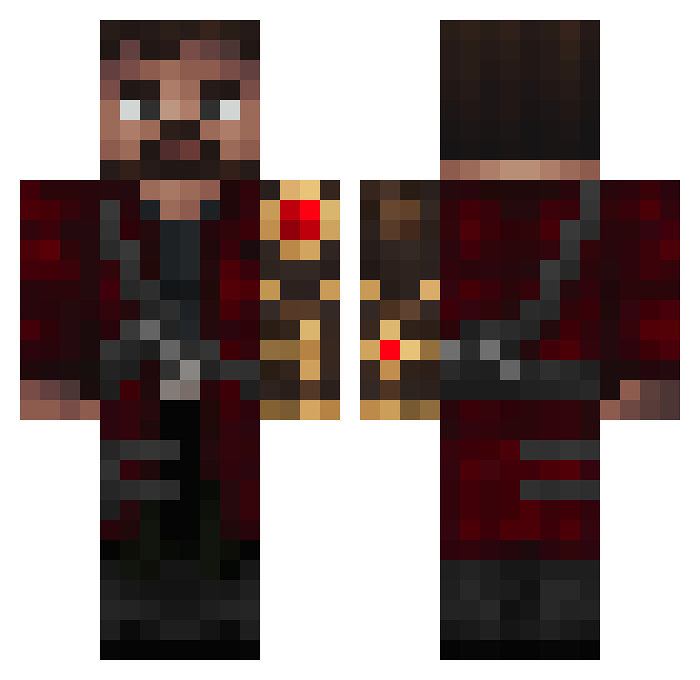 sakunoh_Ironv2z Minecraft skin, front and back view