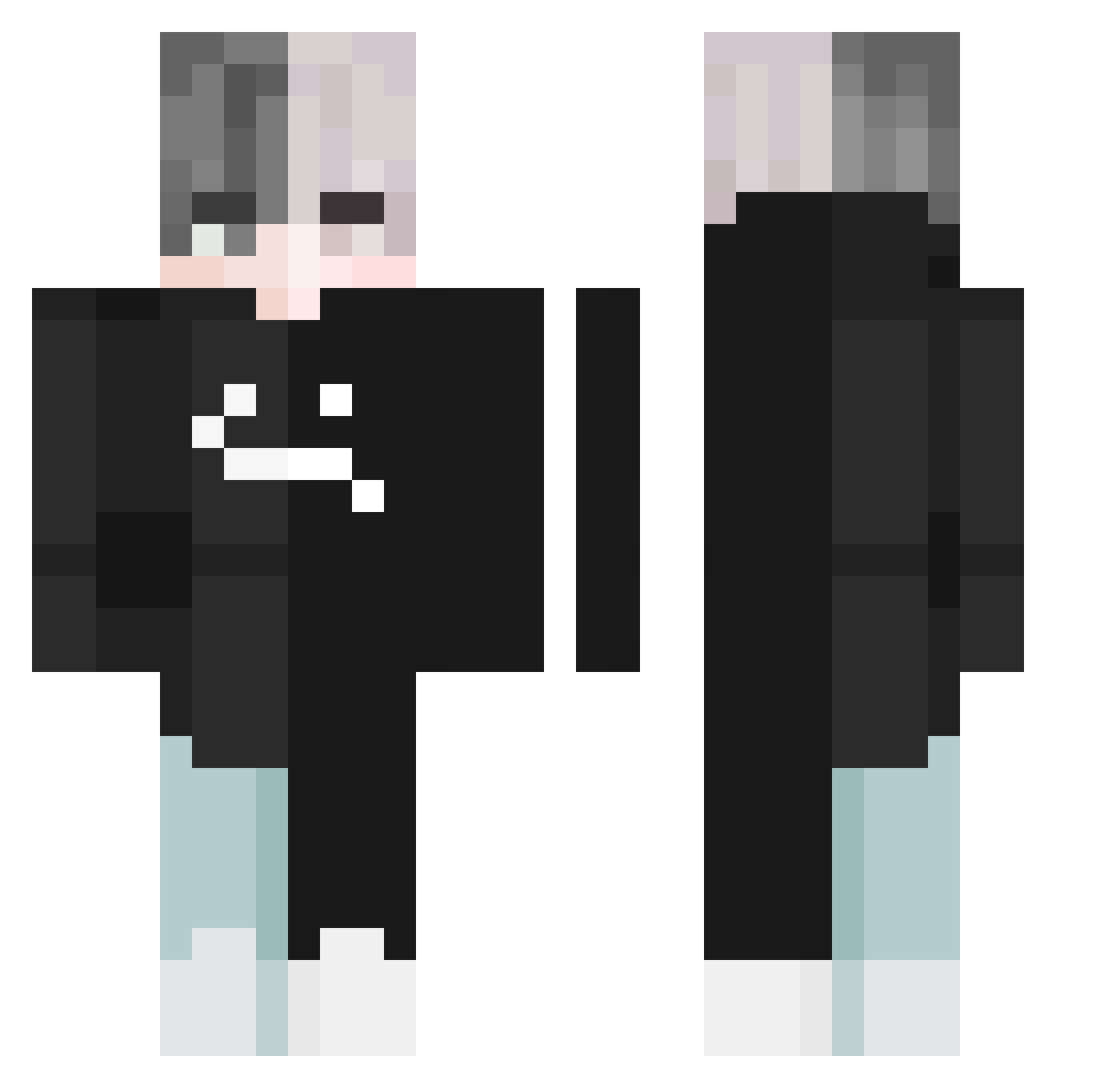 Timidmask Minecraft skin, front and back view
