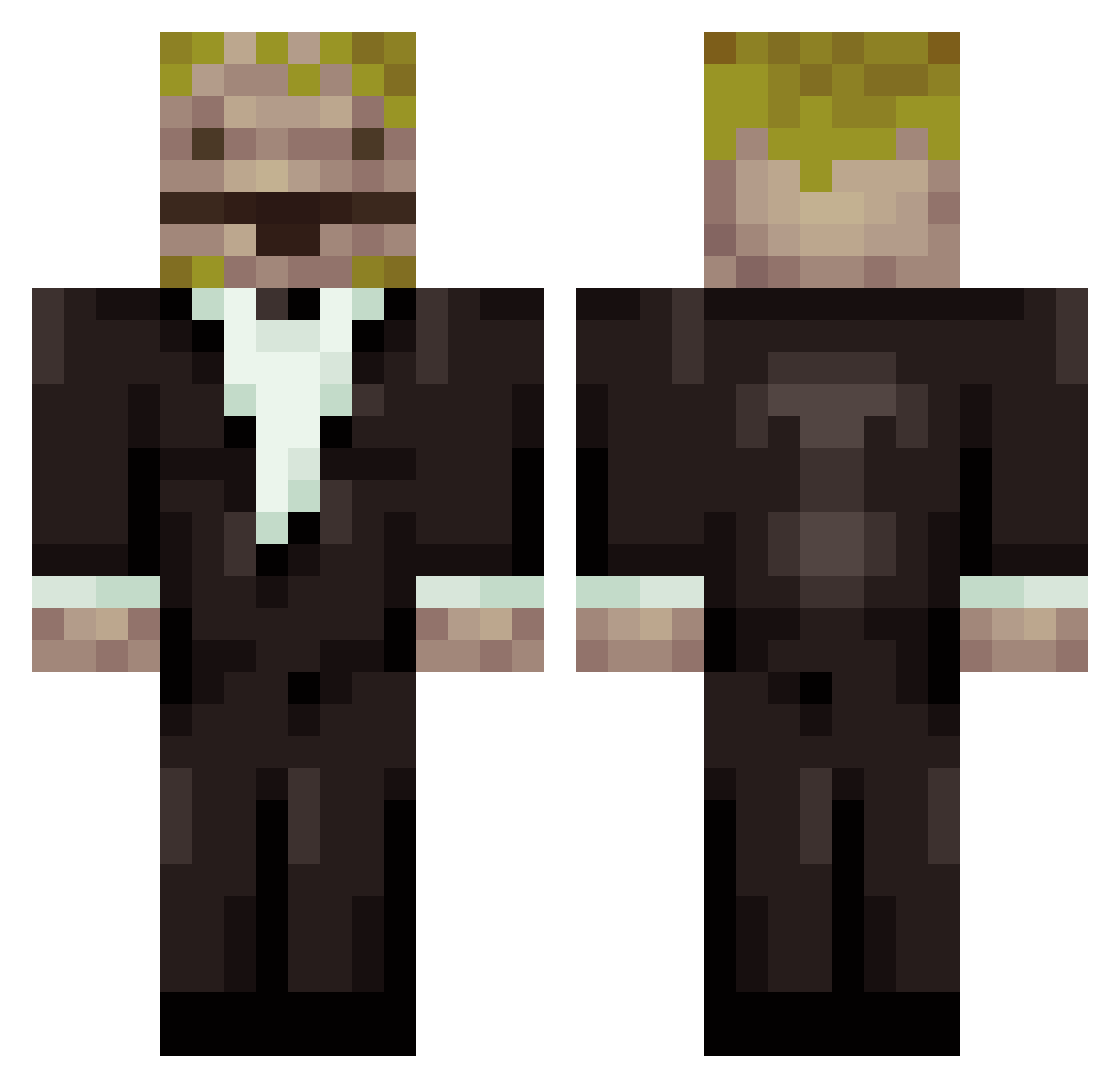 N2et Minecraft skin, front and back view