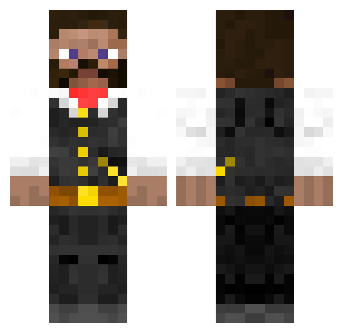 The_Italian_Man Minecraft skin, front and back view