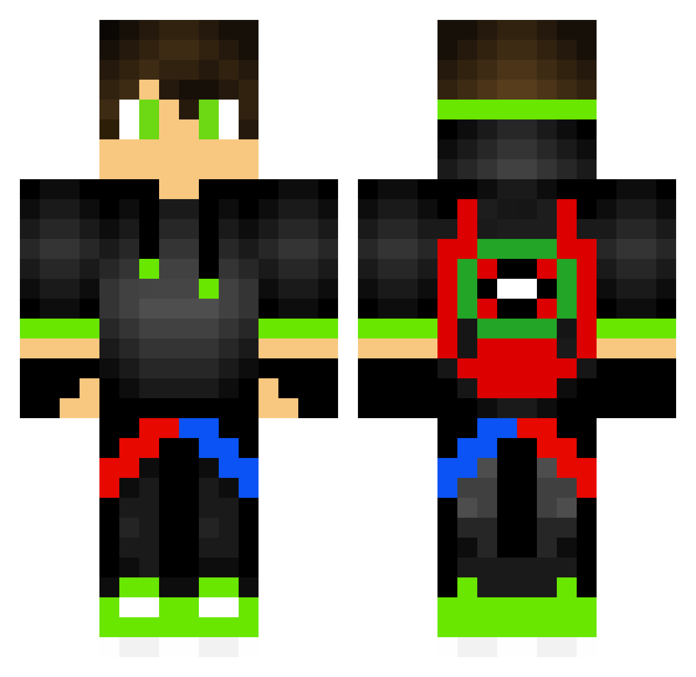 unanxious Minecraft skin, front and back view