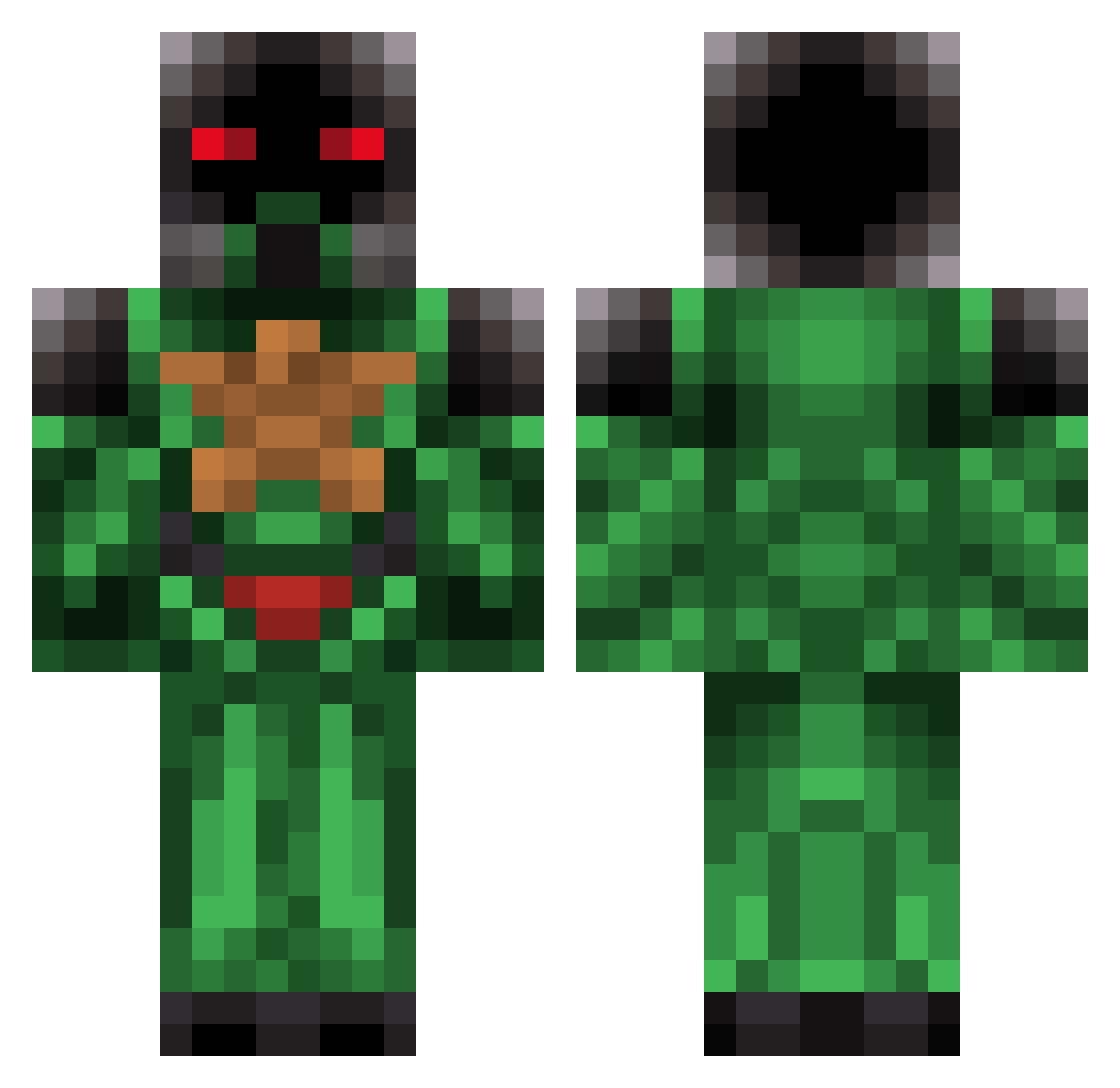 TwoD3D Minecraft skin, front and back view