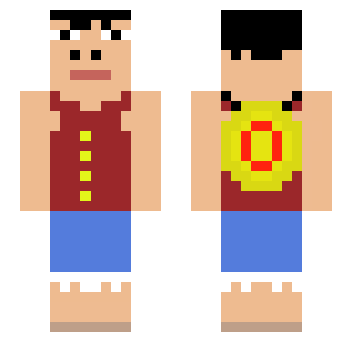 RealGonzoh Minecraft skin, front and back view