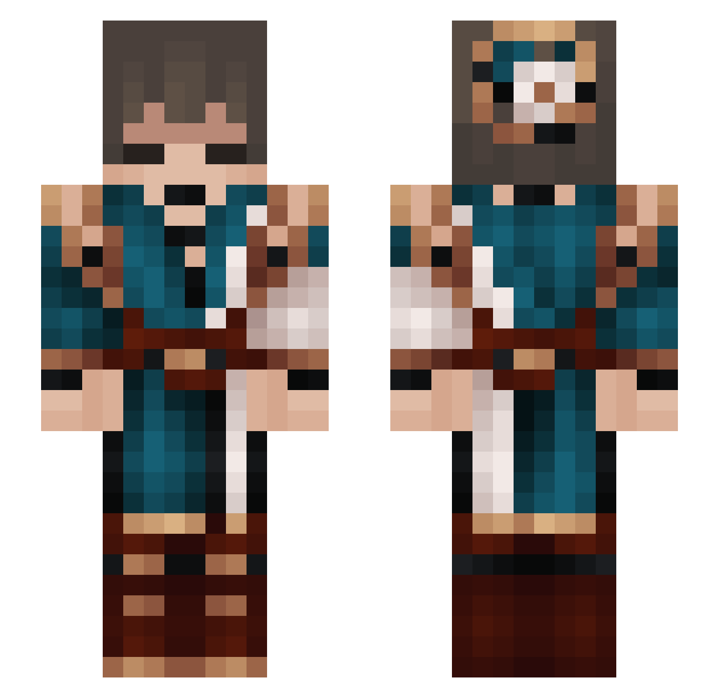 veredsun Minecraft skin, front and back view