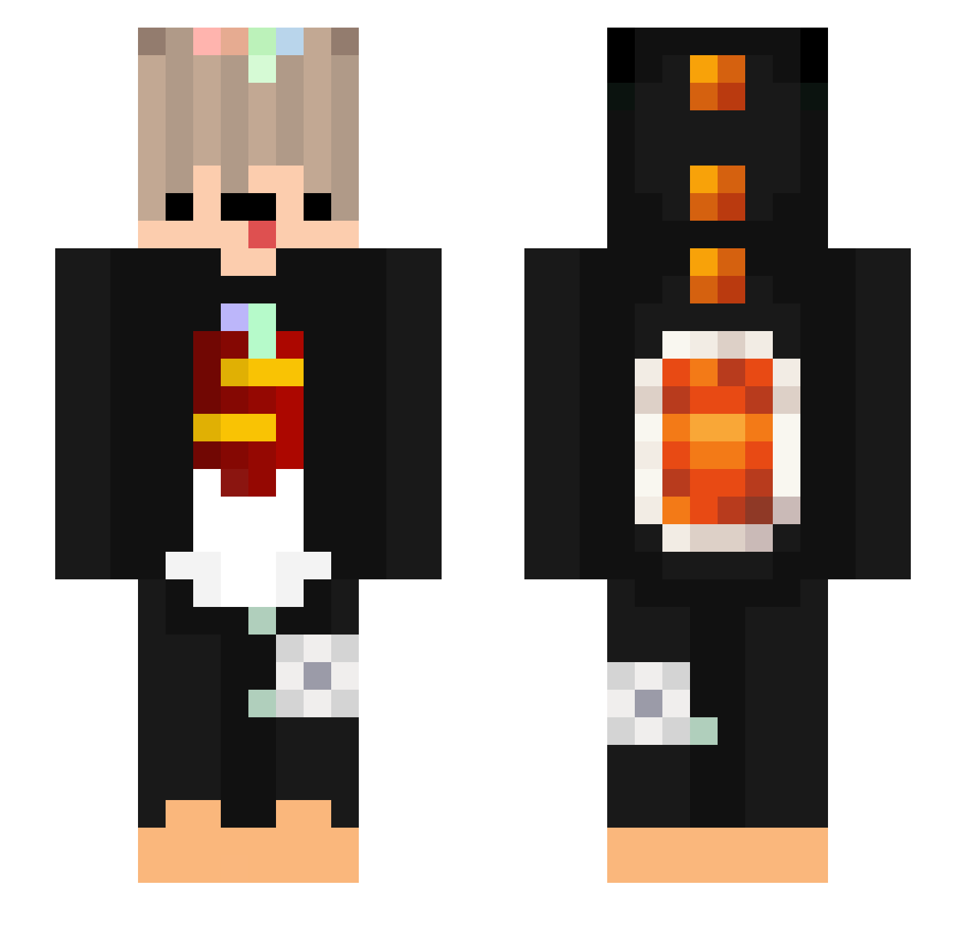 CalabazitaYT Minecraft skin, front and back view