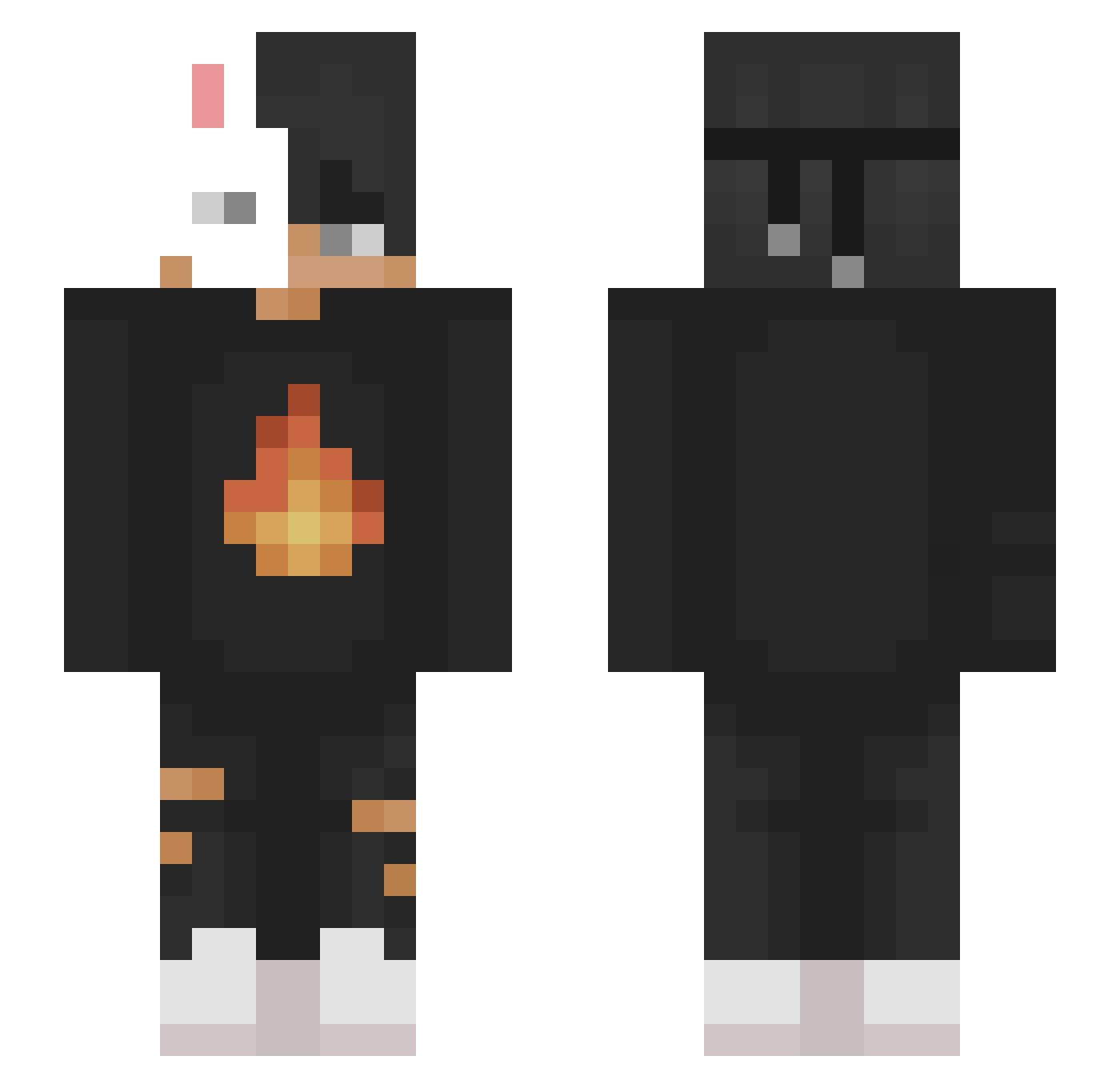 ScruffyFrungus Minecraft skin, front and back view