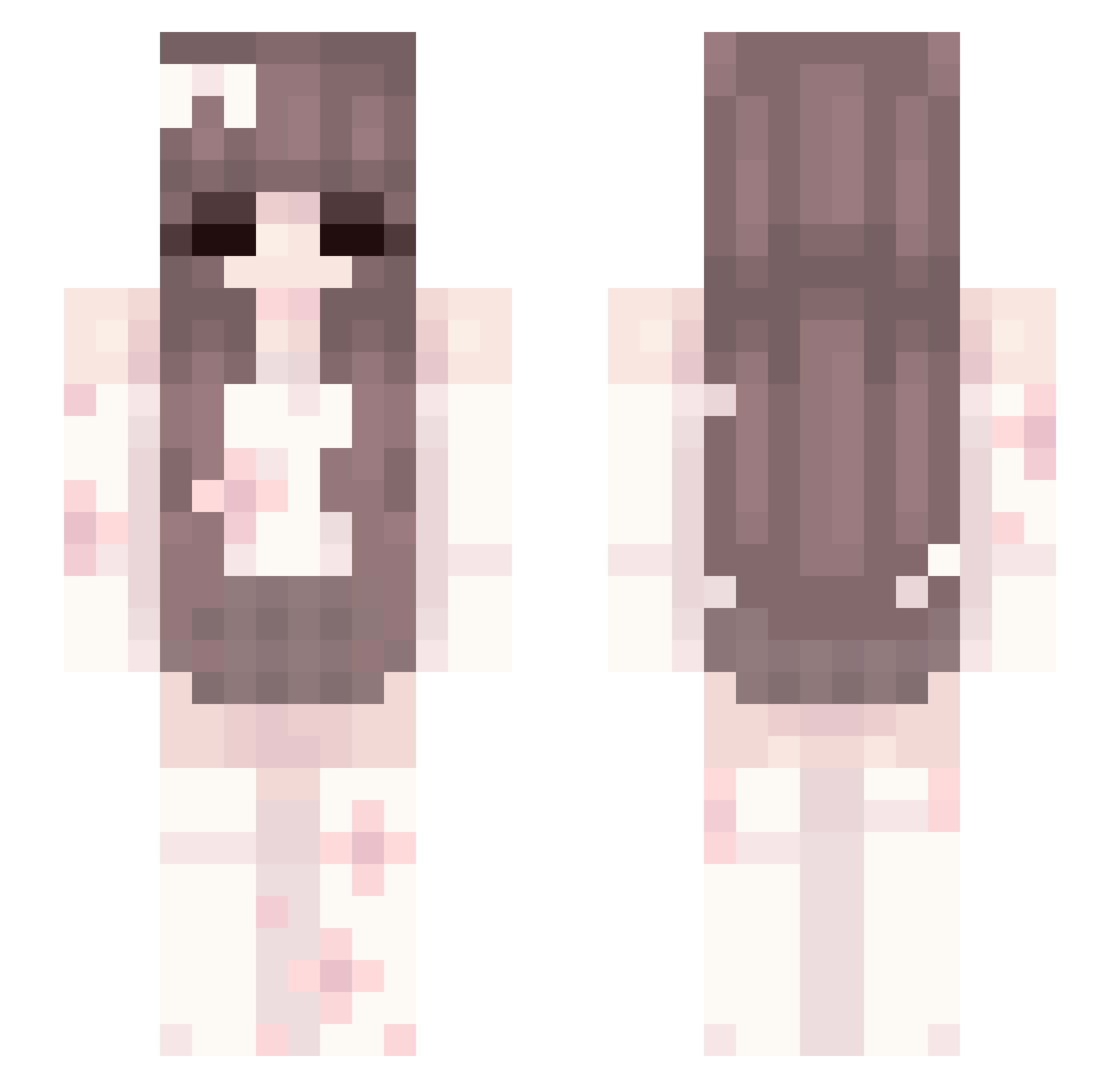vubbls Minecraft skin, front and back view