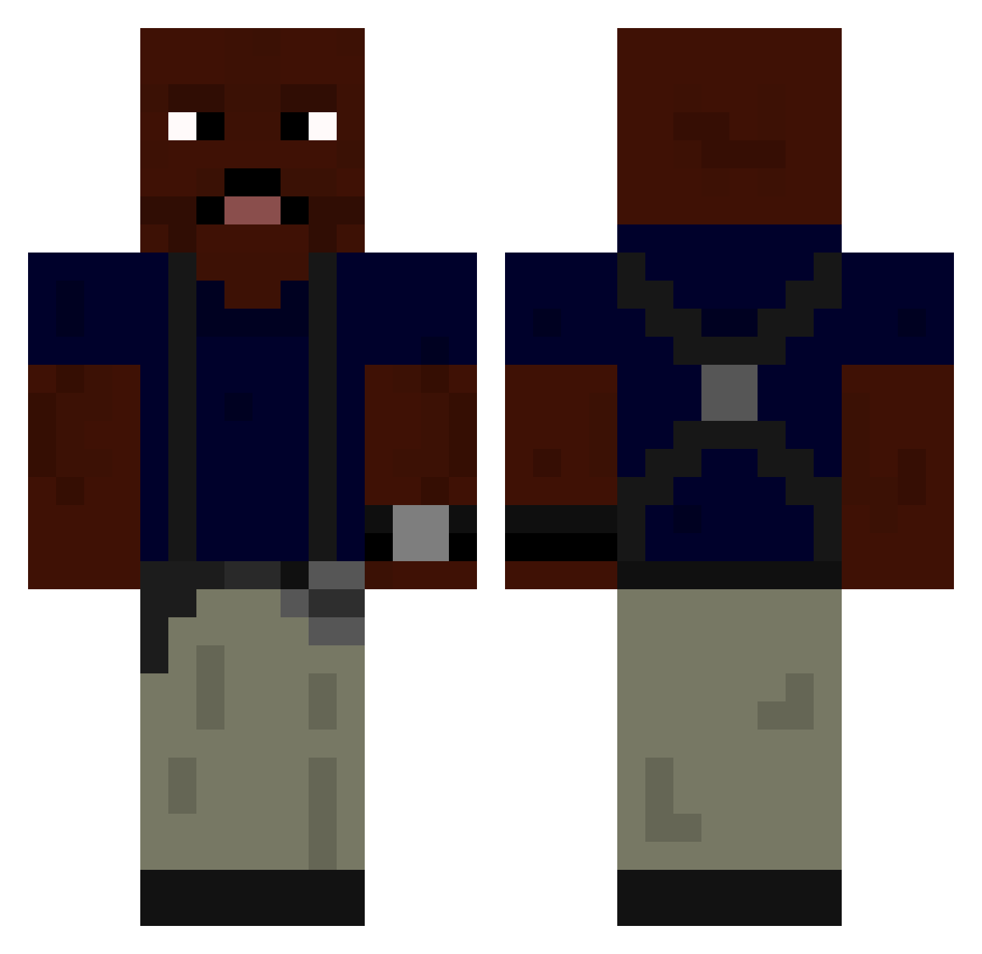 Thousumy Minecraft skin, front and back view