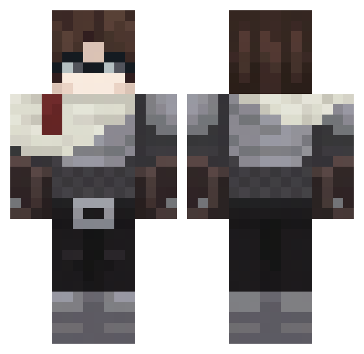 TverMC Minecraft skin, front and back view