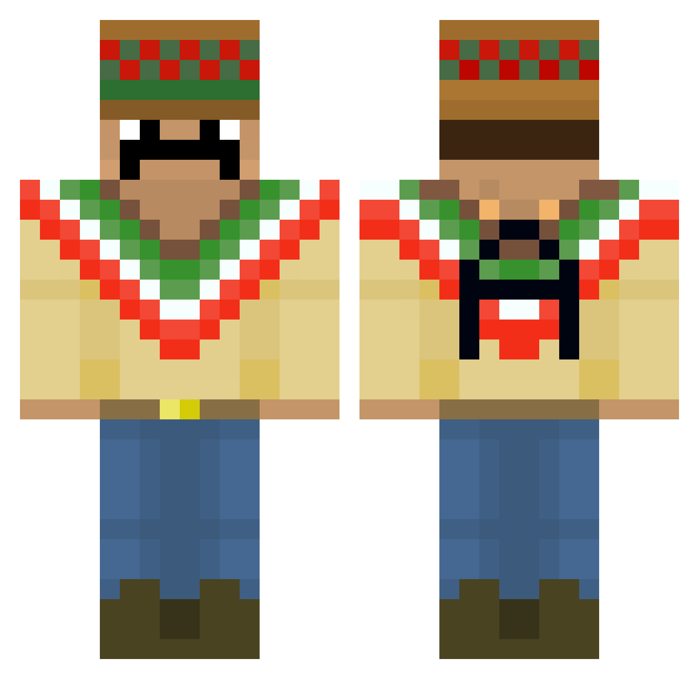 Geo_blaze Minecraft skin, front and back view
