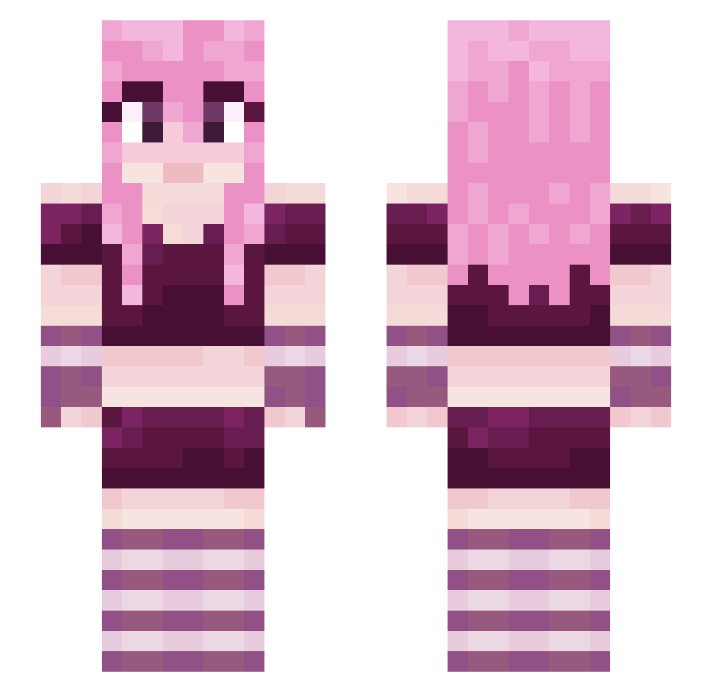 Silvia_Rose Minecraft skin, front and back view