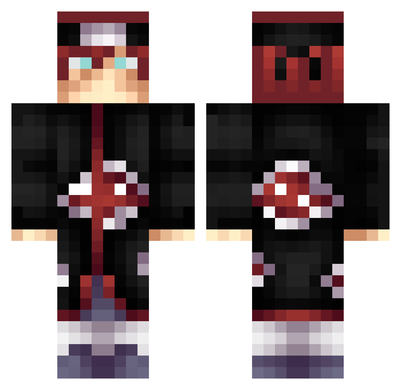 Wzyce Minecraft skin, front and back view