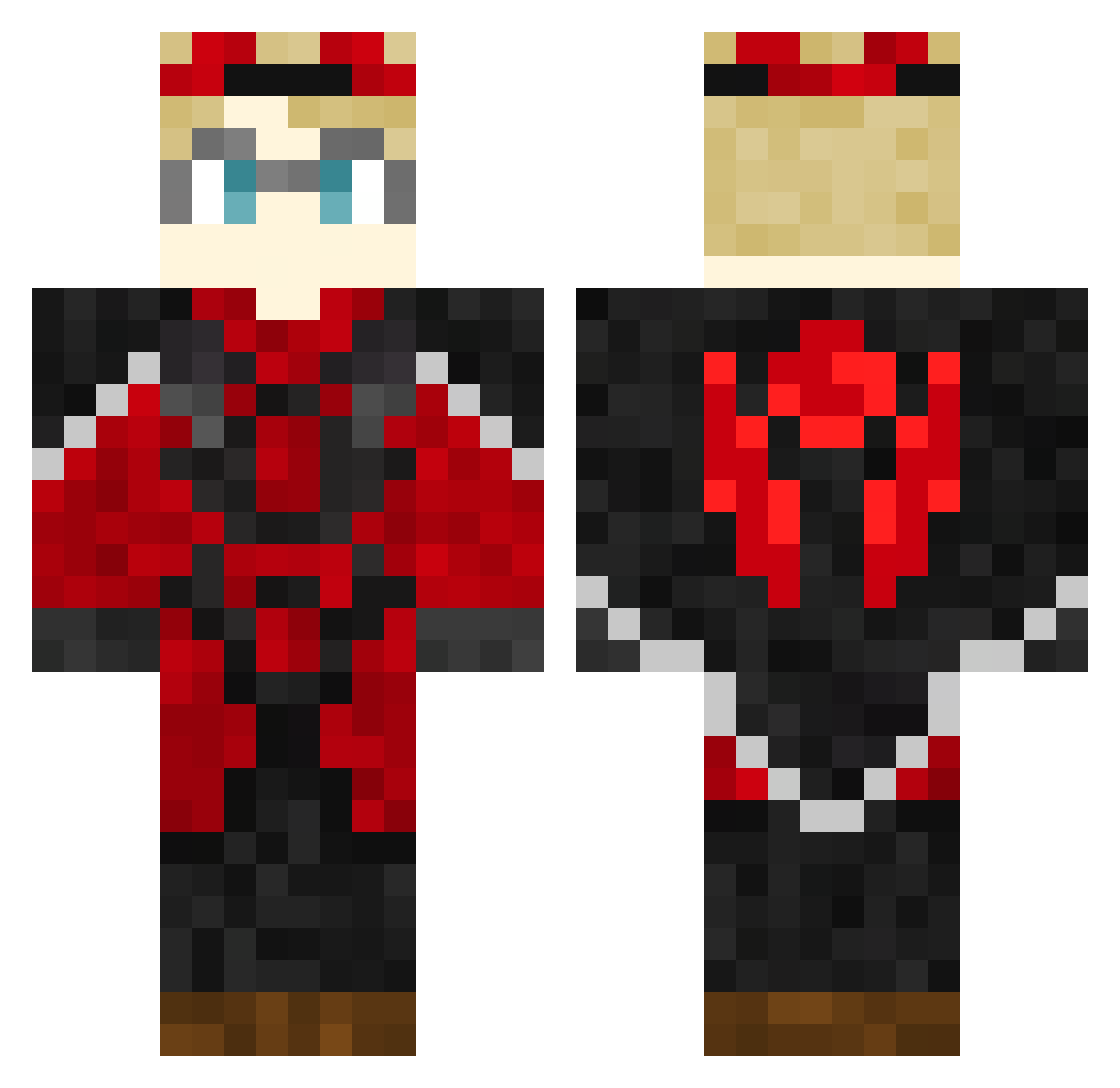 sziks Minecraft skin, front and back view