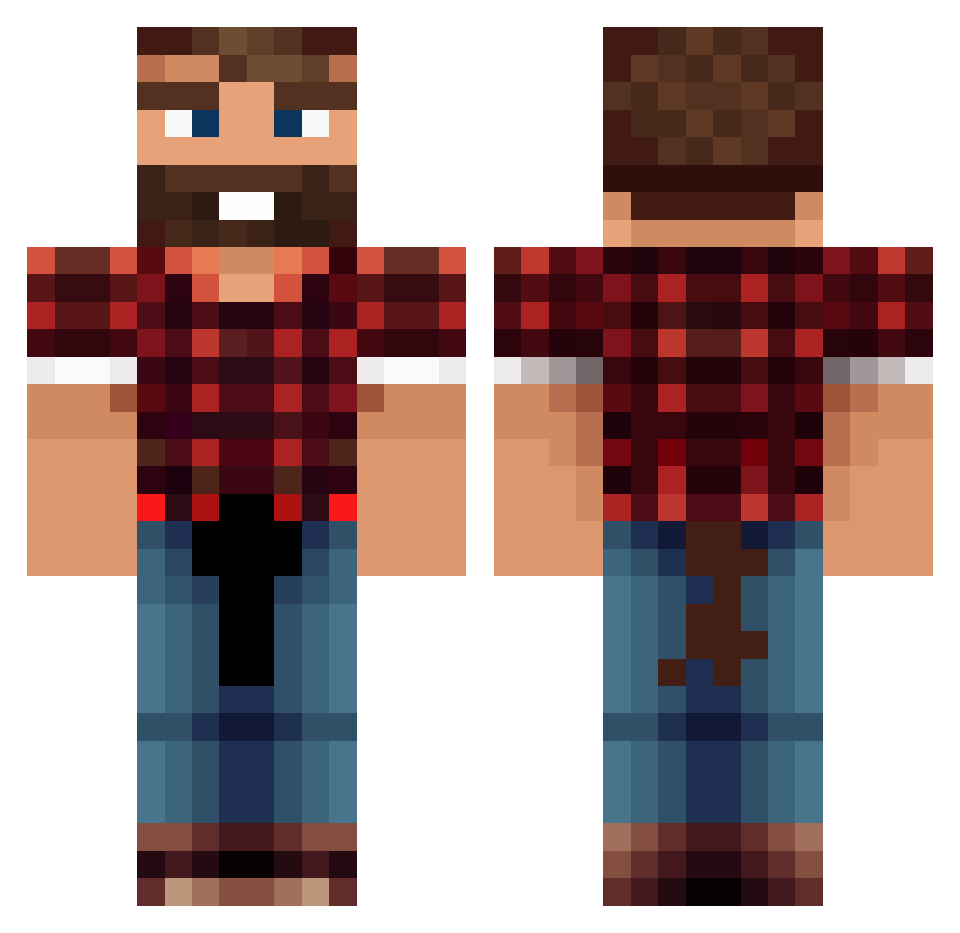 BlackBeardedmen Minecraft skin, front and back view