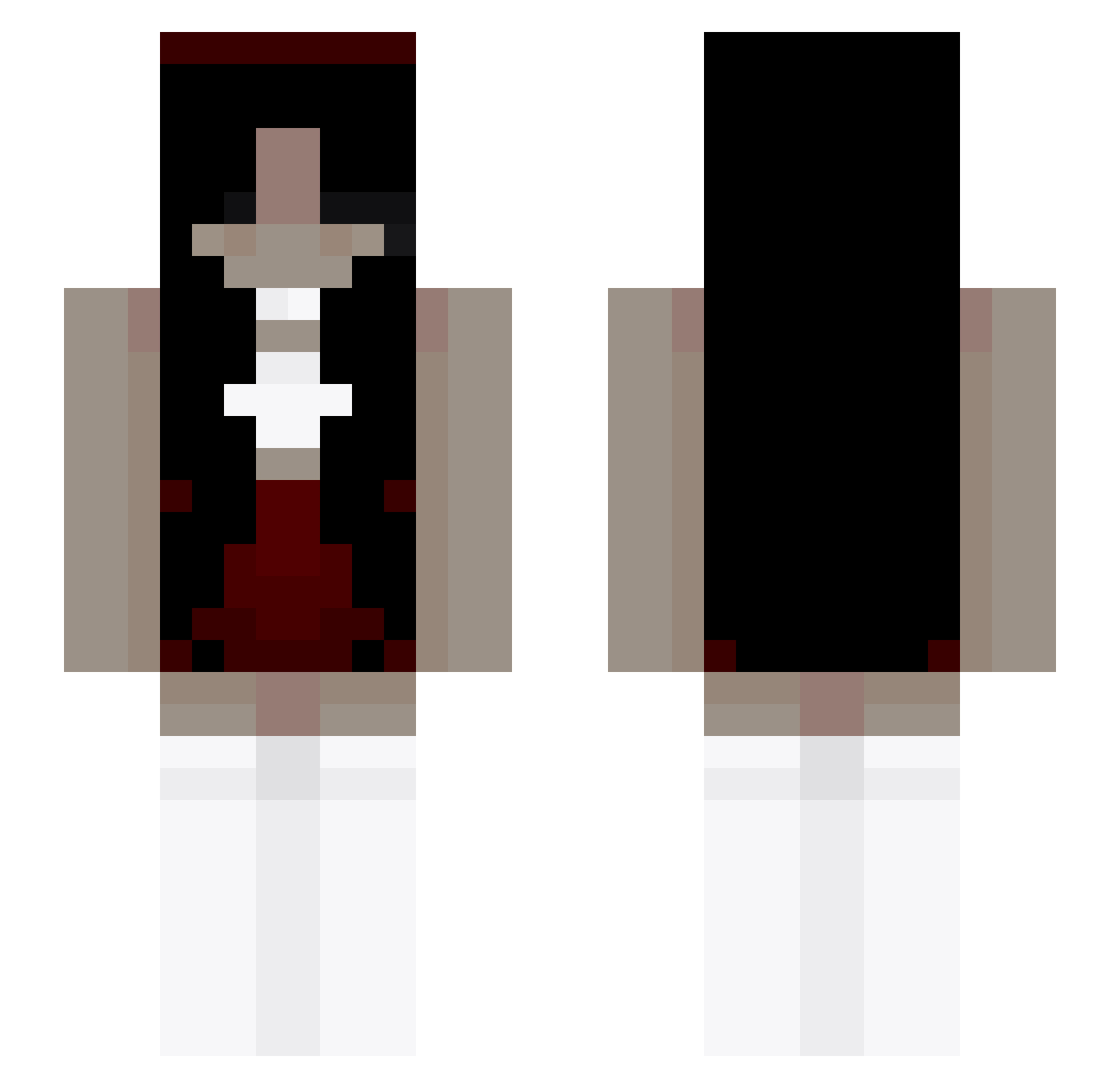 prettying Minecraft skin, front and back view