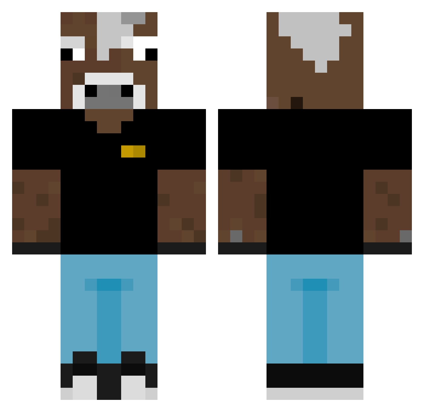 SoyNoni Minecraft skin, front and back view