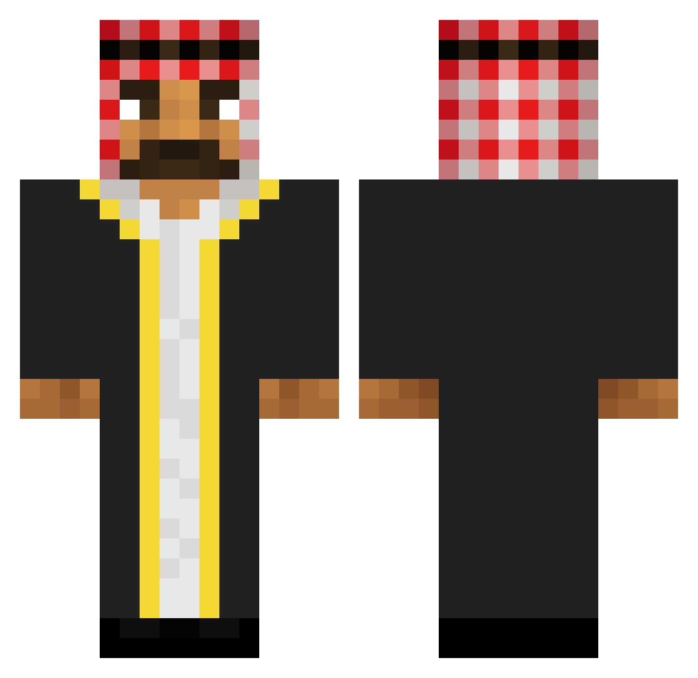 xxunfriendly Minecraft skin, front and back view