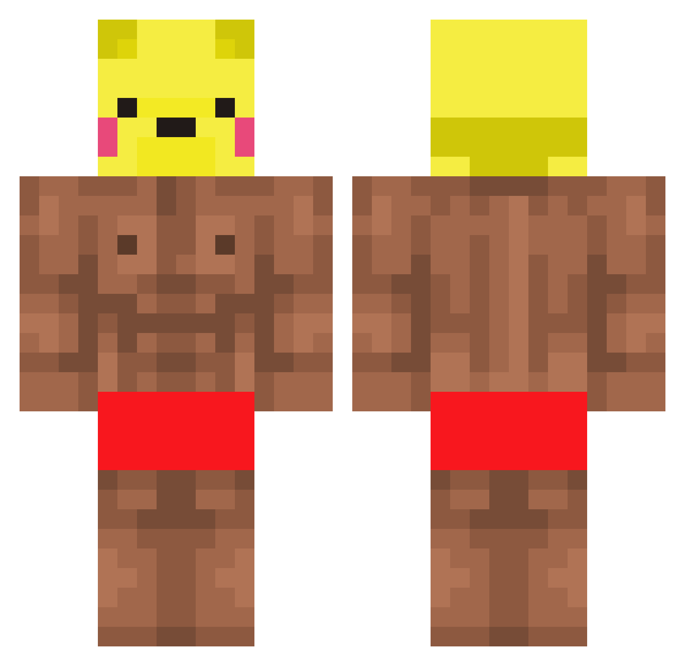 HONEY____BEAR Minecraft skin, front and back view