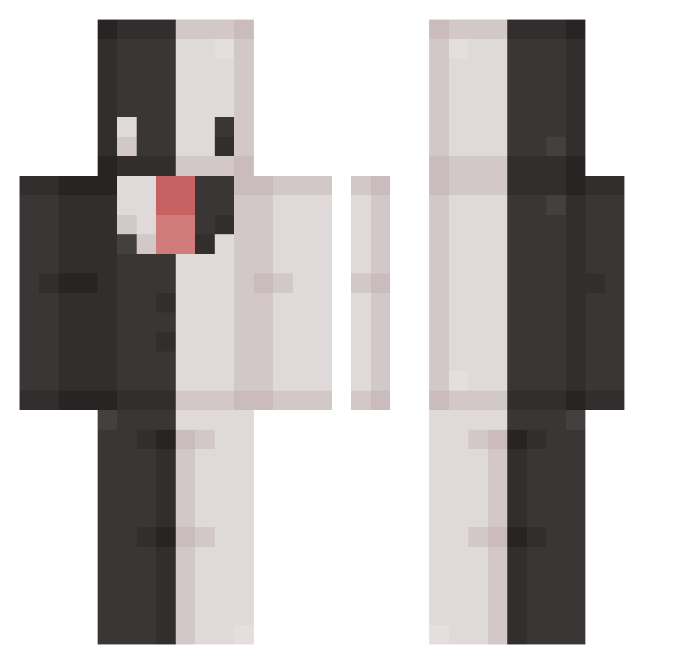 MikSaile Minecraft skin, front and back view