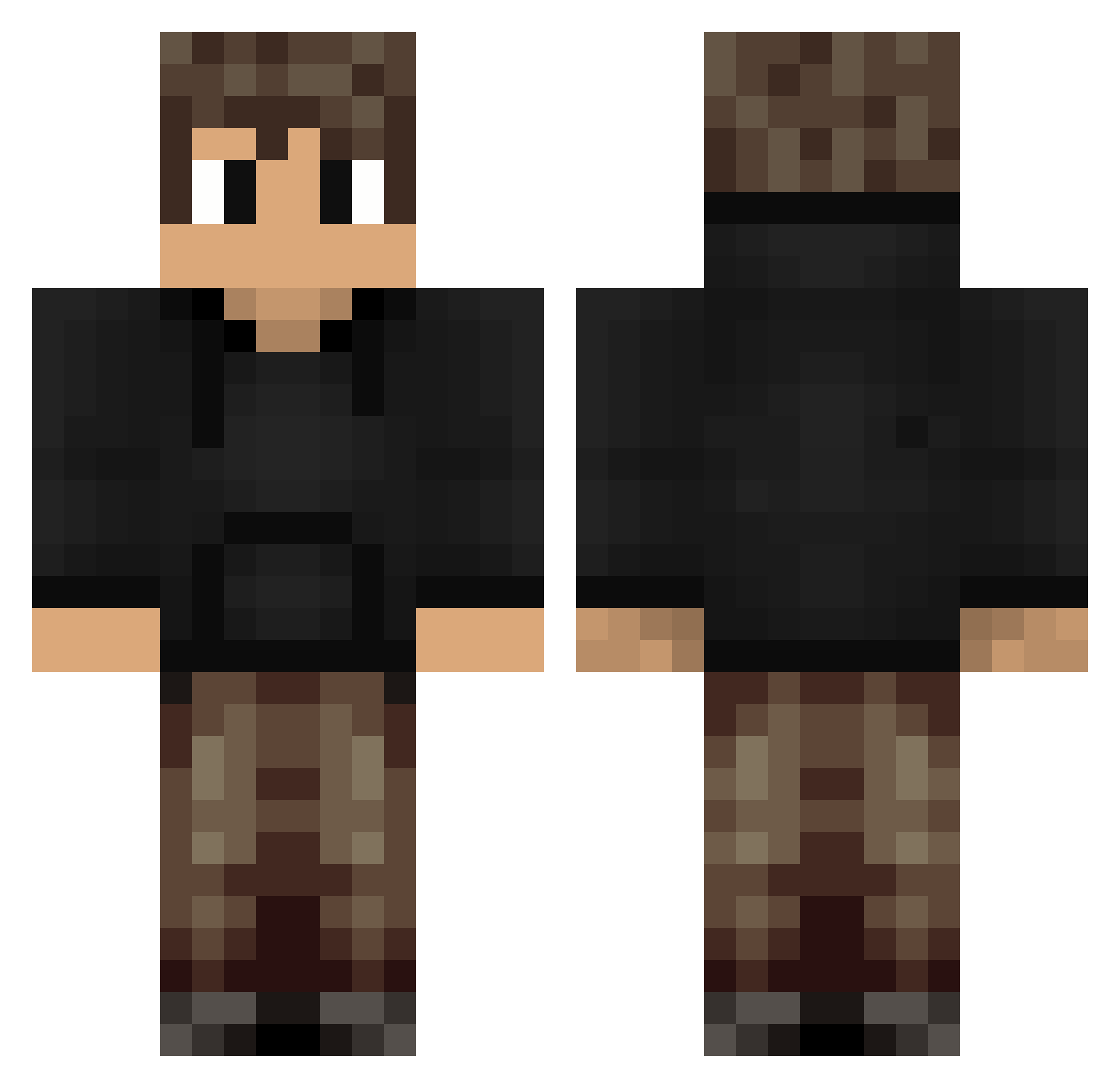 TDREES Minecraft skin, front and back view
