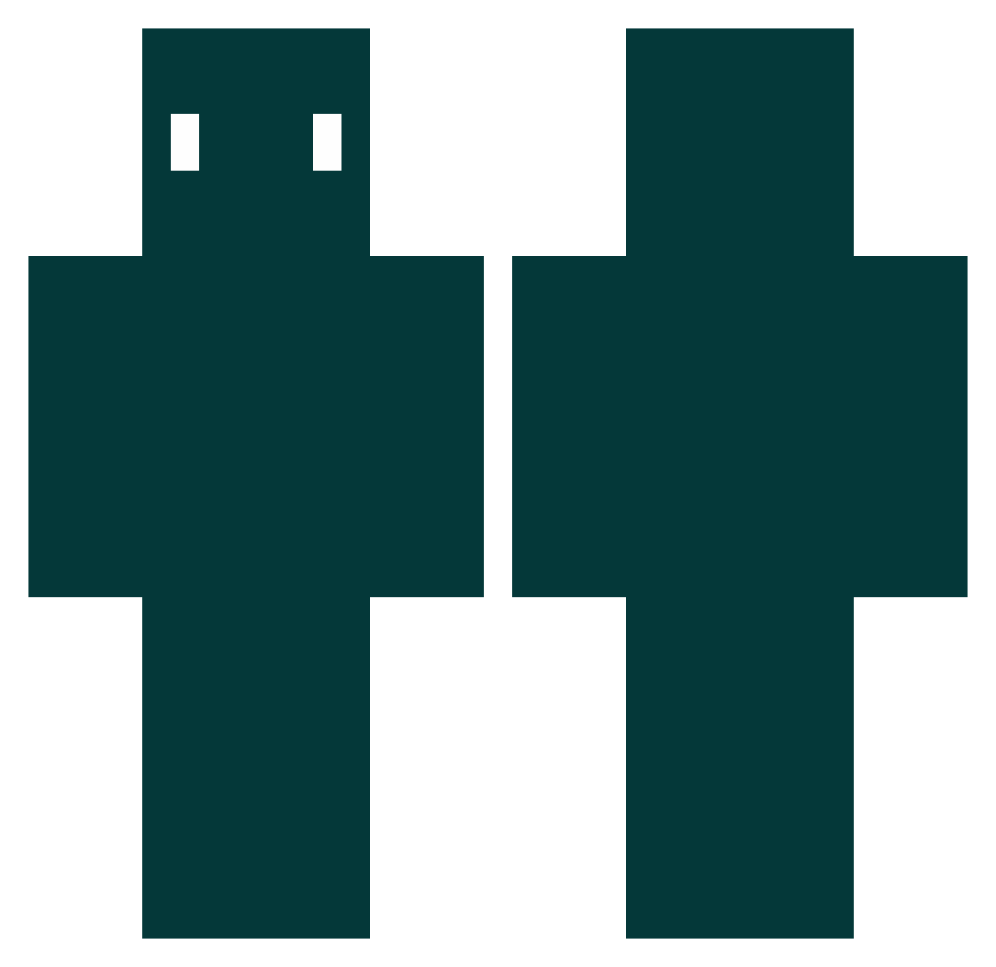 Sutesky Minecraft skin, front and back view