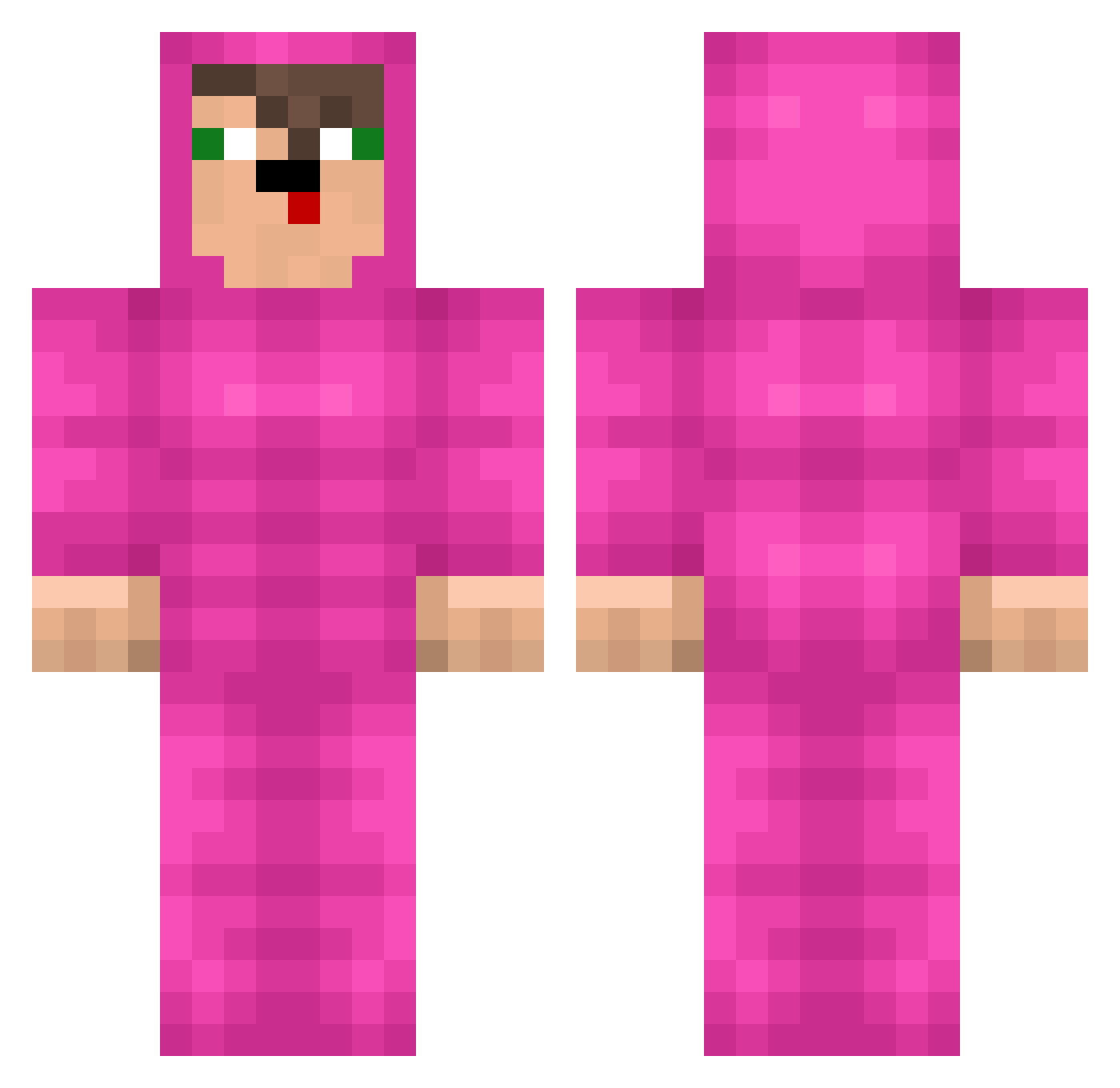 LucasOne Minecraft skin, front and back view