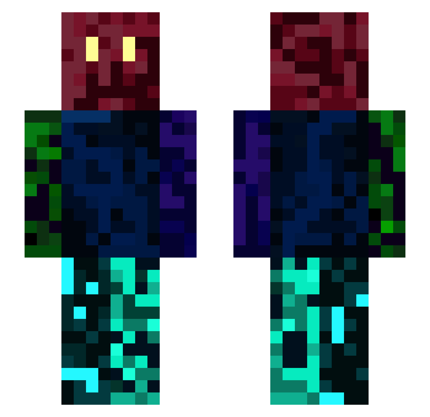 Rick6709 Minecraft skin, front and back view