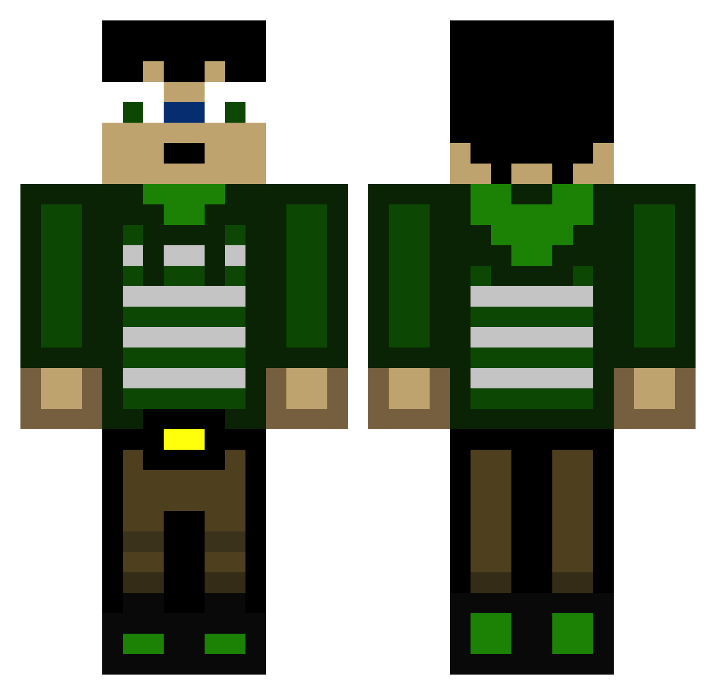 Roun Minecraft skin, front and back view