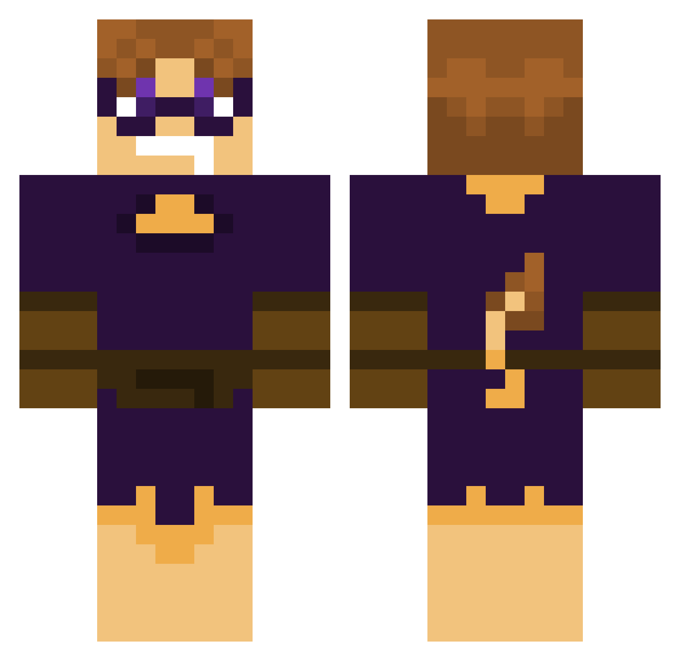 PKtheCon Minecraft skin, front and back view