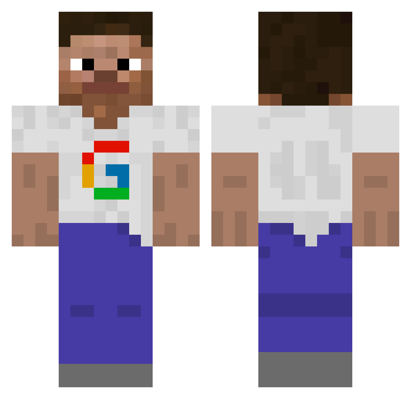 Abartus Minecraft skin, front and back view