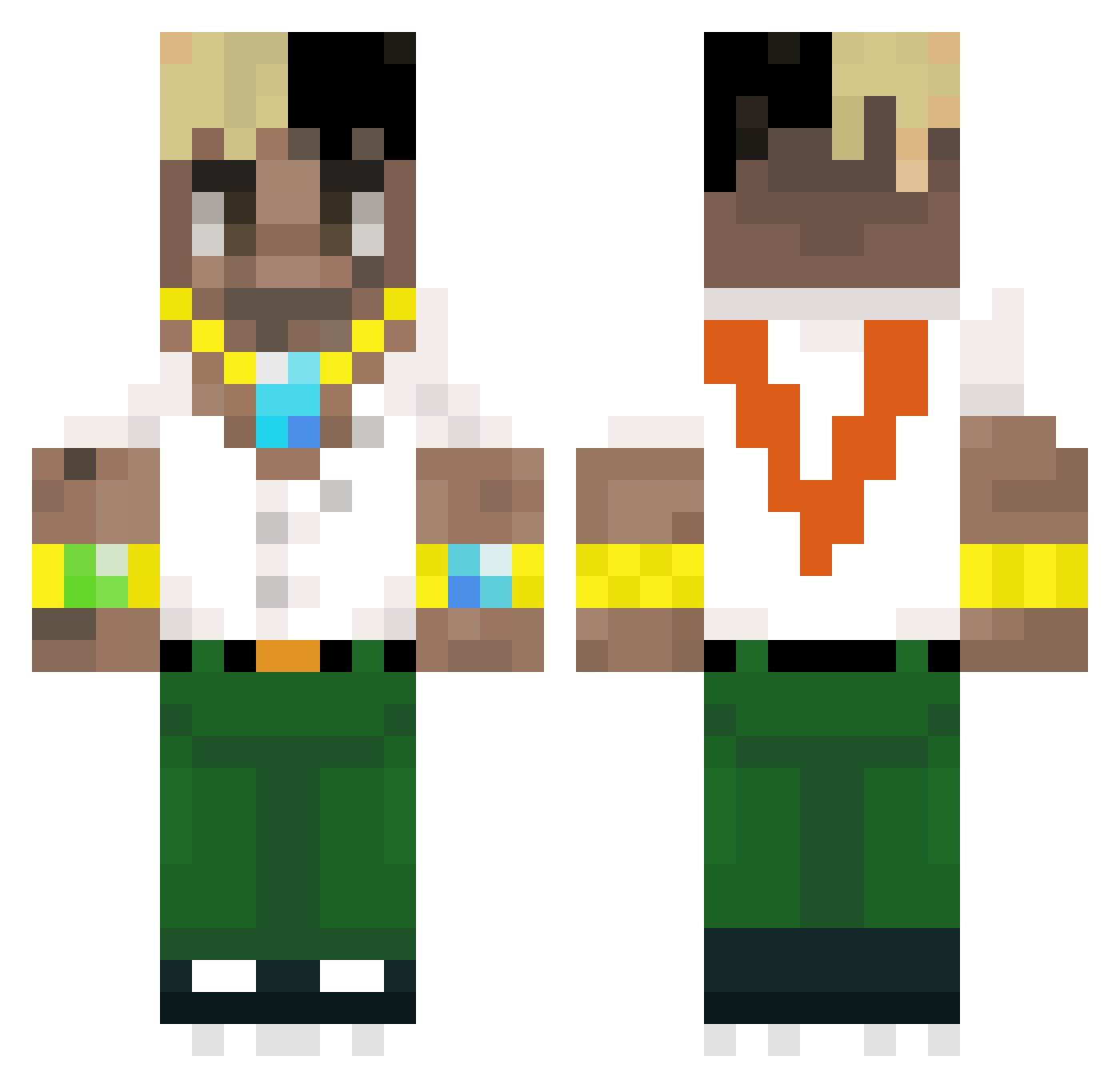 UNENDINGPAIN Minecraft skin, front and back view