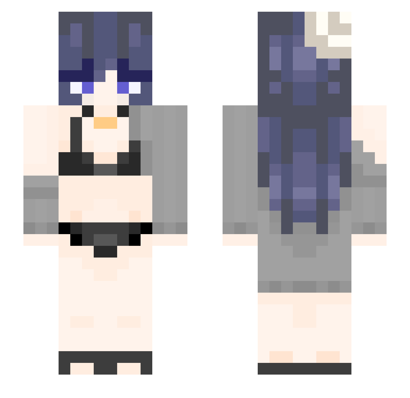 NiceBowl Minecraft skin, front and back view