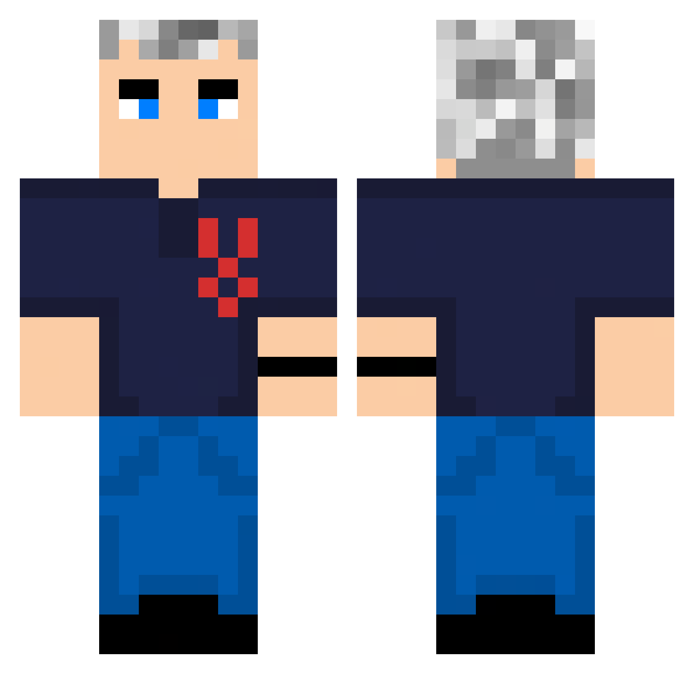 ViaStone Minecraft skin, front and back view