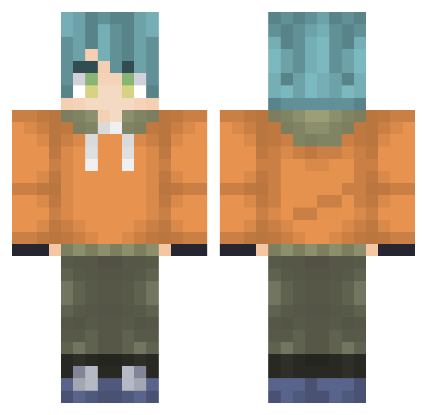 KRye17 Minecraft skin, front and back view
