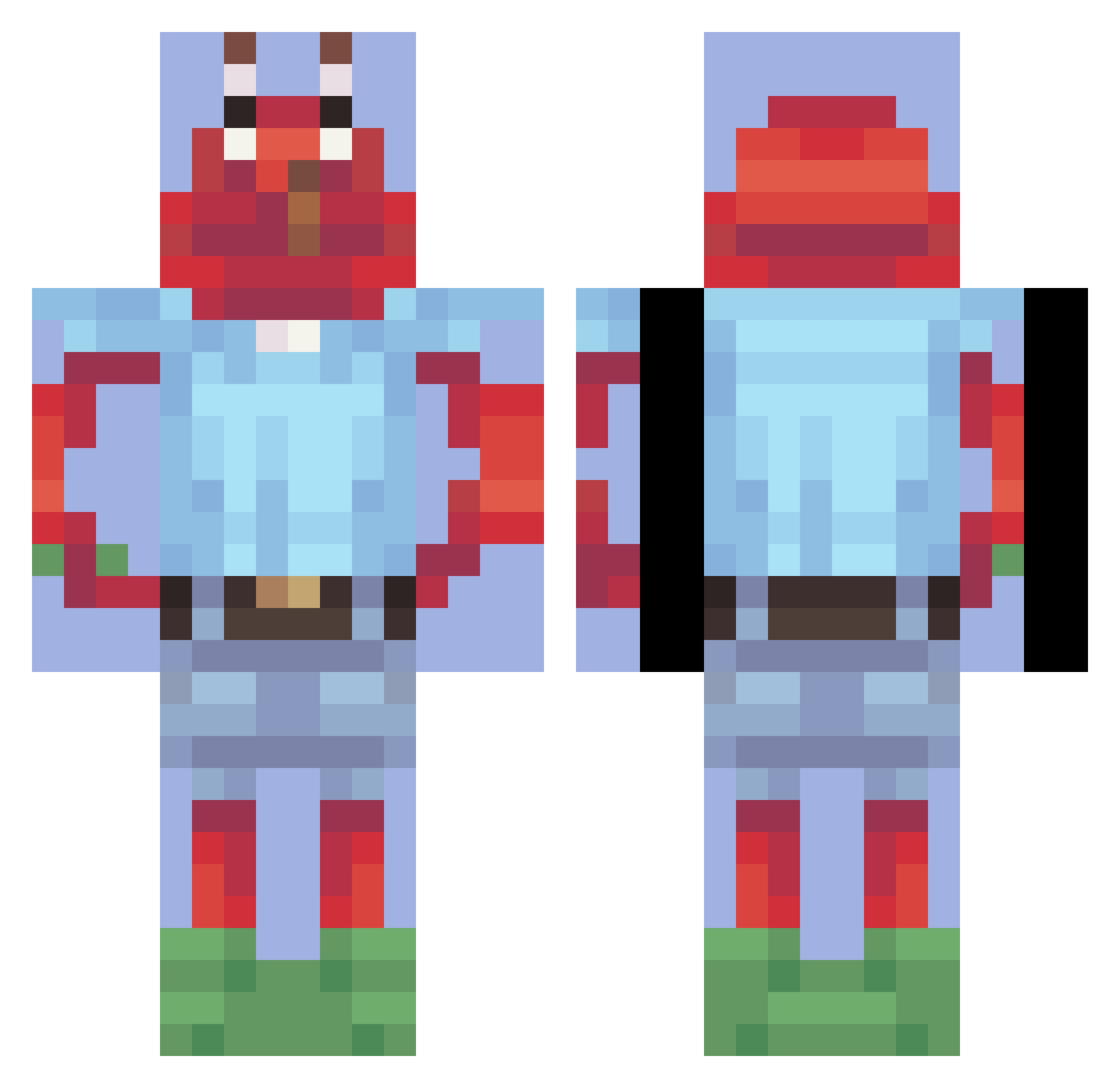honkarooni Minecraft skin, front and back view
