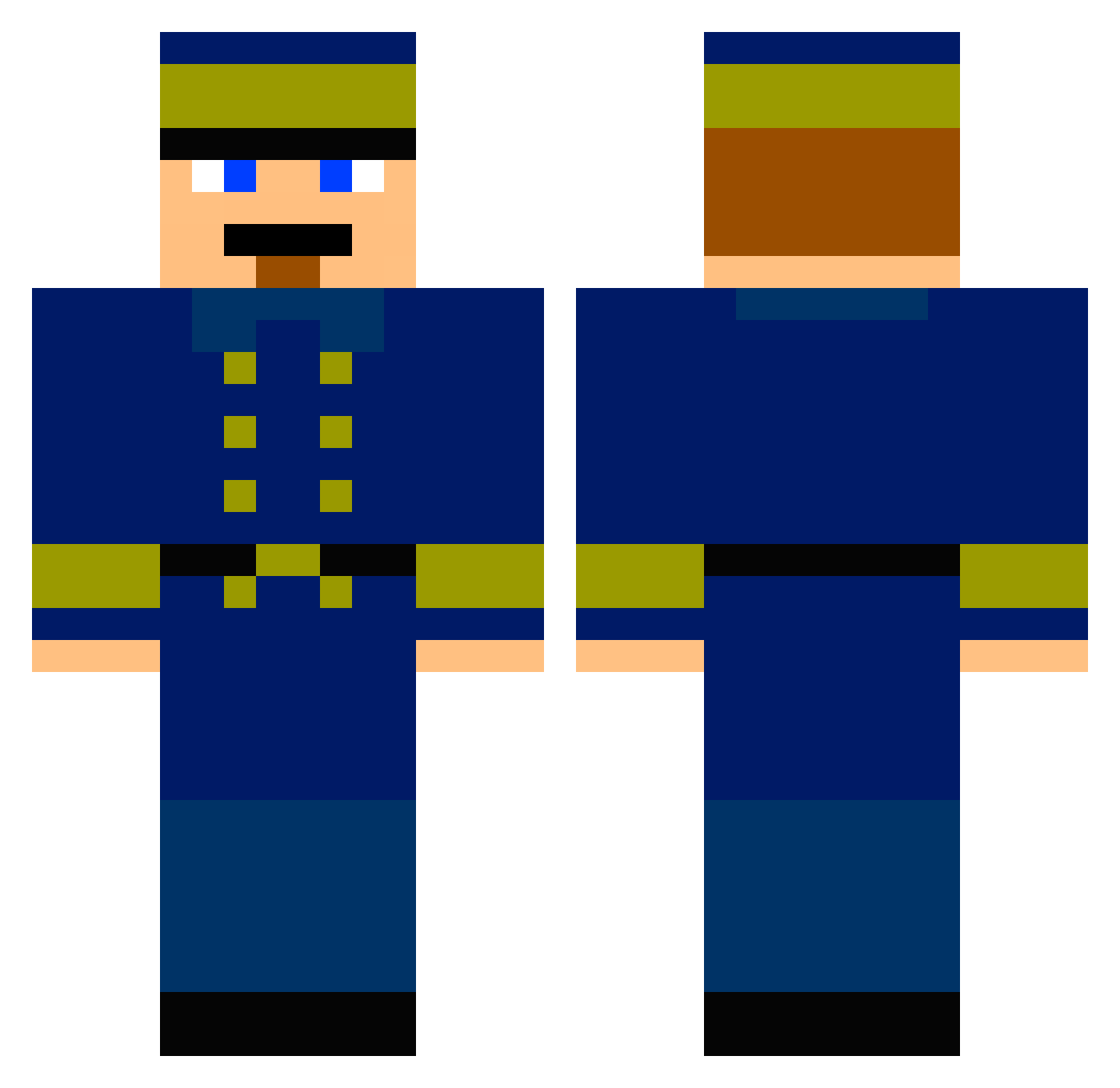 Prime_Zaki Minecraft skin, front and back view