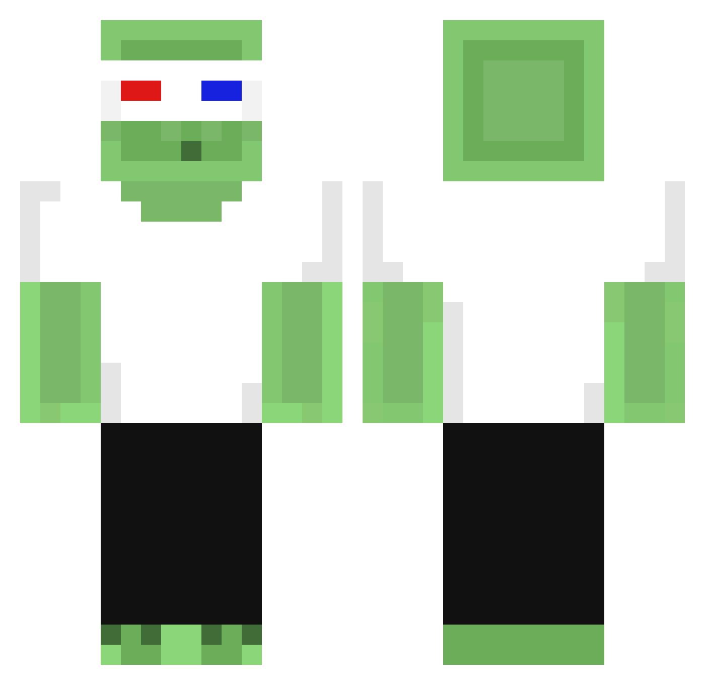 Cradle Minecraft skin, front and back view
